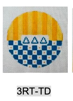 Sorority 3RT TD w/checks and stripes-Delta Delta Delta 3" Round 18 Mesh Officially Licensed Kangaroo Paw Designs