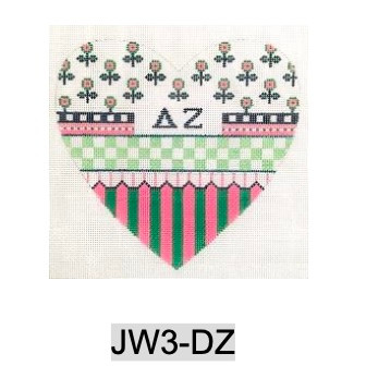 Sorority JW3 DZ 6" Ridiculous Heart-Delta Zeta 18 Mesh Officially Licensed Kangaroo Paw Designs