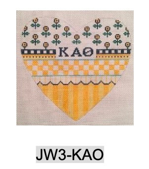 Sorority JW3 KAO 6" Ridiculous Heart-Kappa Alpha Theta 18 Mesh Officially Licensed Kangaroo Paw Designs