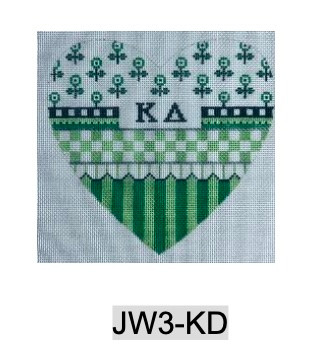 Sorority JW3 KD 6" Ridiculous Heart-Kappa Delta 18 Mesh Officially Licensed Kangaroo Paw Designs