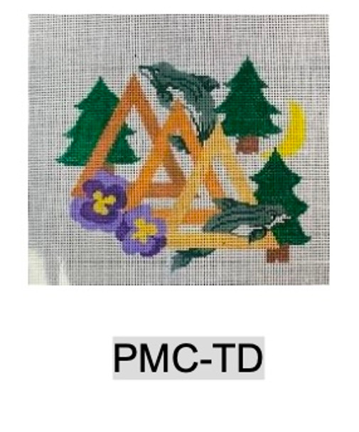 Sorority PMC TD Classic Greek Delta Delta Delta 10" x 10" 13 Mesh Officially Licensed Kangaroo Paw Designs