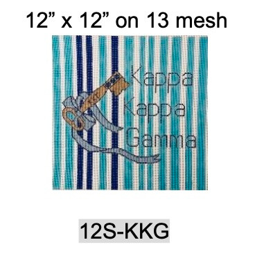 Sorority 12S KKG w/mascot & name Kappa Kappa Gamma 12" x 12" 13 Mesh Officially Licensed Kangaroo Paw Designs