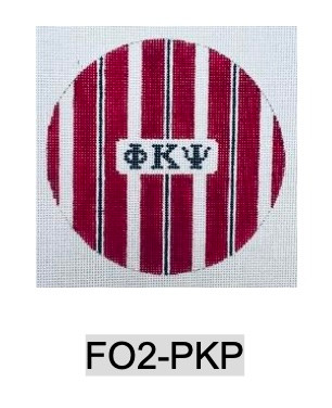 Fraternity FO2 PKP stripe Phi Kappa Psi 4" Round 18 Mesh Officially Licensed Kangaroo Paw Designs
