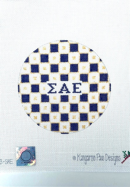 Fraternity FO3 SAE checks Sigma Alpha Epsilon 4.75" Round 18 Mesh Officially Licensed Kangaroo Paw Designs