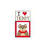 LP188 I Love Teddy 1.25 x 2 18 Mesh Kathy Schenkel Designs