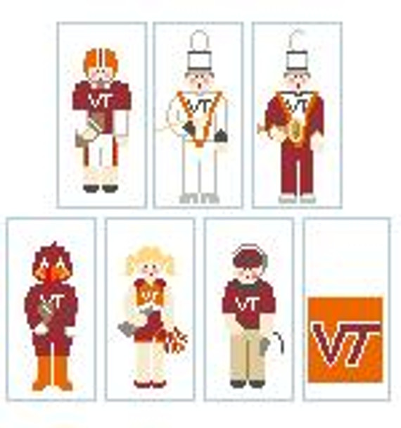 CO2145 Virginia Tech Coach 1.5 x 3 18 Mesh Kathy Schenkel Designs
