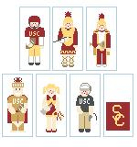 CO2119 USC Football Player 1.5 x 3 18 Mesh Kathy Schenkel Designs