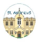 BT1027 St. Andrews U, Scotland 4" Diameter 18 Mesh Kathy Schenkel Designs