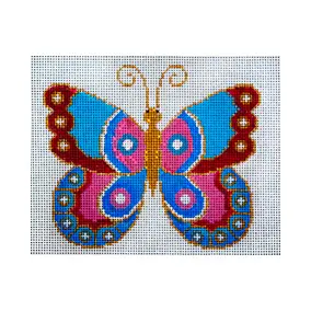 Bird/Insect B326 Pink & Blue Butterfly 18 Mesh JP Needlepoint