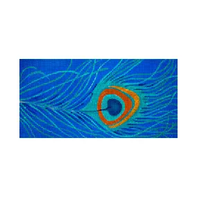 EYEGASS CASES & PURSES C066 Peacock Feather 18 Mesh JP Needlepoint (2022)