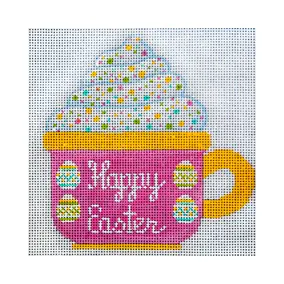 Holiday H120 Happy Easter Cup 5 X 5 18 Mesh JP Needlepoint