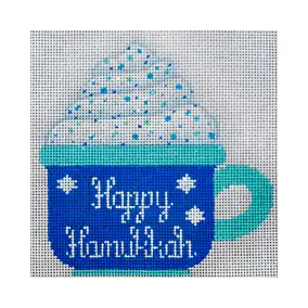Holiday H124 Happy Hanukkah Mug 5 X 5 18 Mesh JP Needlepoint