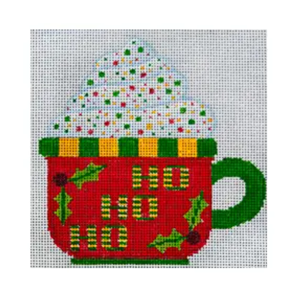 Holiday H126 Ho Ho Ho Mug  5 X 5 18 Mesh JP Needlepoint