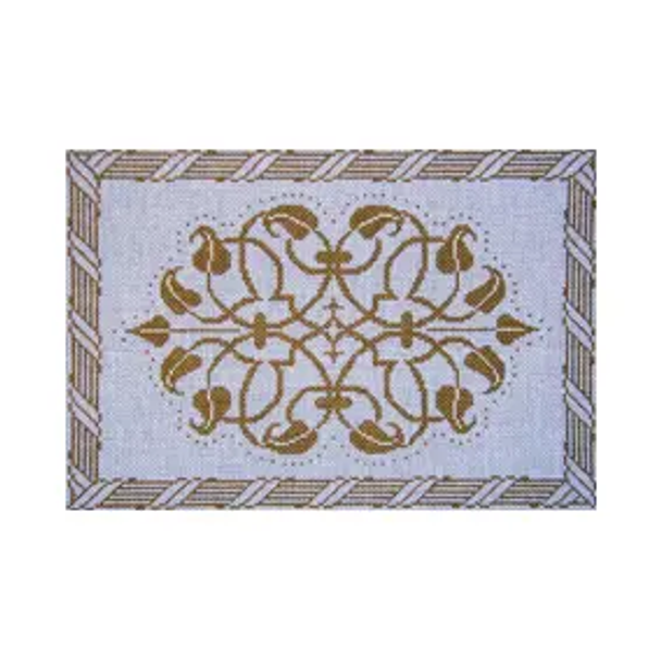 MISCELLANEOUS L405 Filigree & Hearts on White 13 Mesh JP Needlepoint
