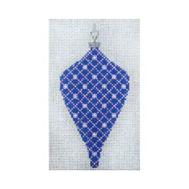 CHRISTMAS X305-12 Dark Blue Diamond Ornament 18 Mesh JP Needlepoint