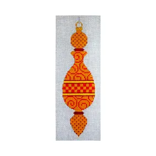 CHRISTMAS X305-6 Orange & Red Ornament 18 Mesh JP Needlepoint