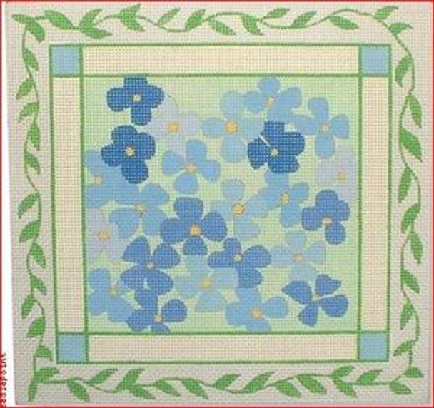 DK-PL 16 Blue Hydrangea 13 Mesh 9.5 x 9.25" Designs by Karen