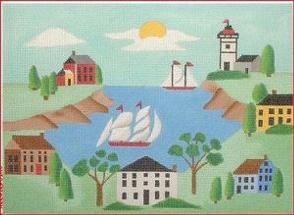 DK-PL 17 New England Scene 18 Mesh 11.75 x 8.5"Designs by Karen