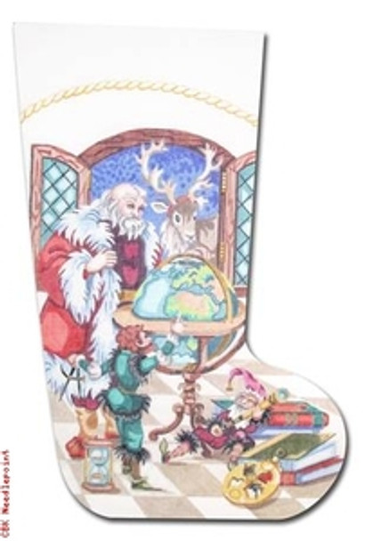 CJ202 Global Santa 18 Mesh 20" Christmas Stocking Eddie & Ginger 