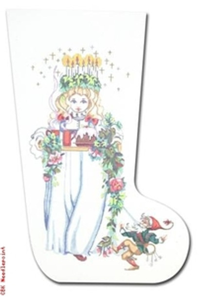 CJ204 St. Lucy 18 Mesh 20 Christmas Stocking Eddie & Ginger 