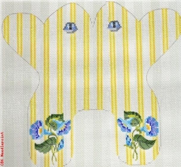 M153 Baby Monogram Frog Yellow 13 Mesh 11 x 11 CBK Eddie & Ginger 