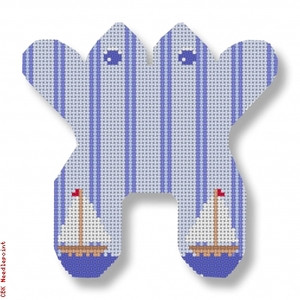 M171 Mini Monogram Frog Blue 13 Mesh 5" x 5" CBK Eddie & Ginger 