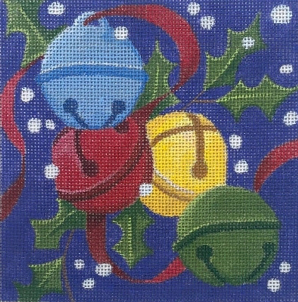HO2235 HOLIDAY BELLS 5x5 on 18 Mesh Raymond Crawford Designs