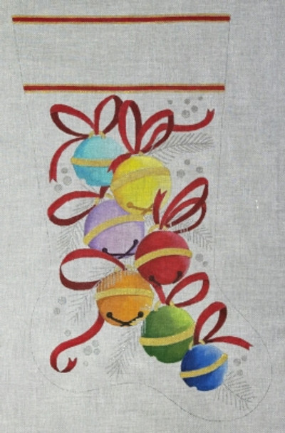 HO2378 JINGLE BELL STOCKING 21.5 inches long 18 Mesh Raymond Crawford Designs