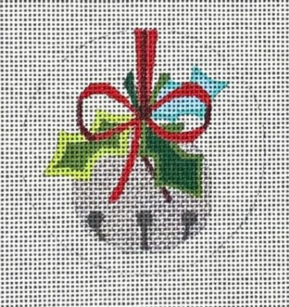 HO2696 SILVER BELL ROUND ORNAMENT 4 inch round 18 Mesh Raymond Crawford Designs