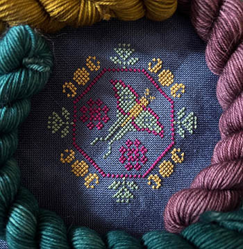 Quirky Quaker Luna Moth by Darling & Whimsy Designs 25-1993