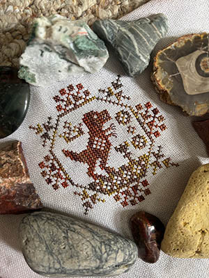 Quirky Quaker T-Rex 47w x 47h by Darling & Whimsy Designs 25-2625