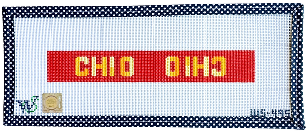 SORORITY FOB WS-495 Chi Omega 9.5" wide by 1.5" tall 13 Mesh WIPSTITCH Needleworks!