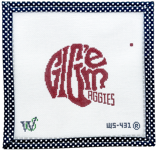 Helmet WS-116 Texas A&M 5" wide by 4" tall 18 Mesh WIPSTITCH Needleworks!