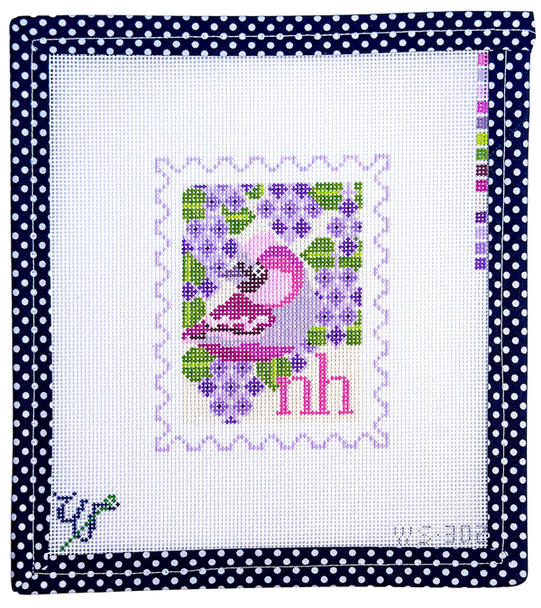 BIRD AND FLOWER STAMP WS-302 New Hampshire 3.5" wide by 4.25" tall 18 Mesh WIPSTITCH Needleworks!