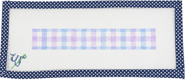 KEY FOB WS-372 Pimlico Check Lilac 9" wide by 1.5" tall 13 Mesh WIPSTITCH Needleworks!