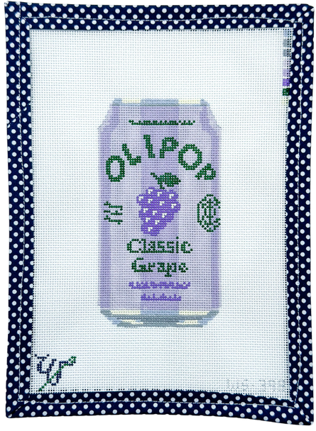 FOOD & BEVERAGE WS-398 Olipop Classic Grape 3" wide by 5.25" tall 18 Mesh WIPSTITCH Needleworks!