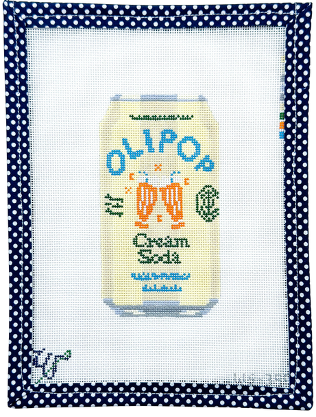 FOOD & BEVERAGE WS-399 Olipop Cream Soda 3" wide by 5.25" tall 18 Mesh WIPSTITCH Needleworks!