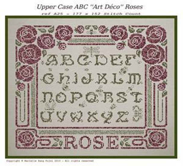 Upper Case ABC Art Deco Roses Filigram F-UCABCADR