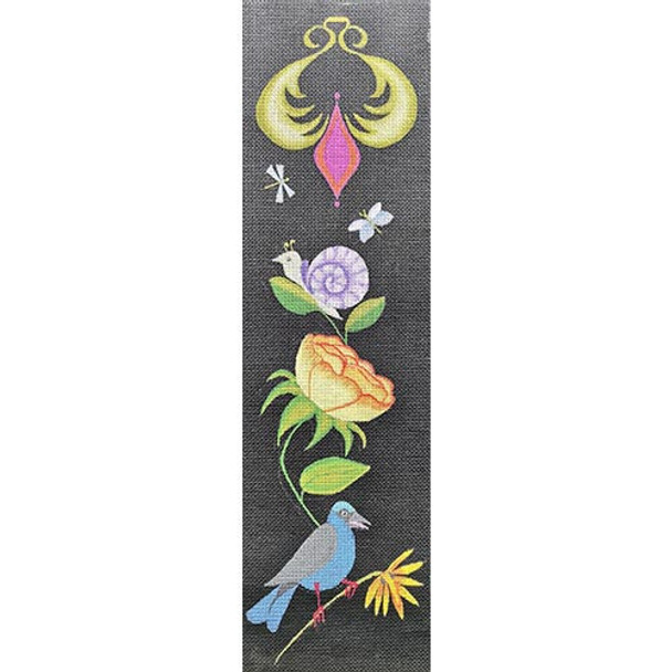 ZE784- I Botanical Panel I Black or Ecru 5″ x 18″ 13 Mesh Zecca