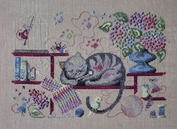 Knitting Cat Filigram F-KC