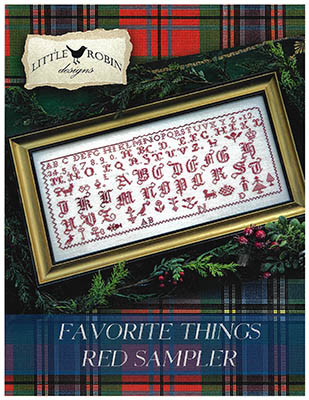 Favorite Things Red Sampler 264w x 110h by Little Robin Designs 25-3198