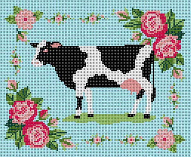 LP-033 Victorian Cow 13 Mesh 8 x 10 Linda Pietz