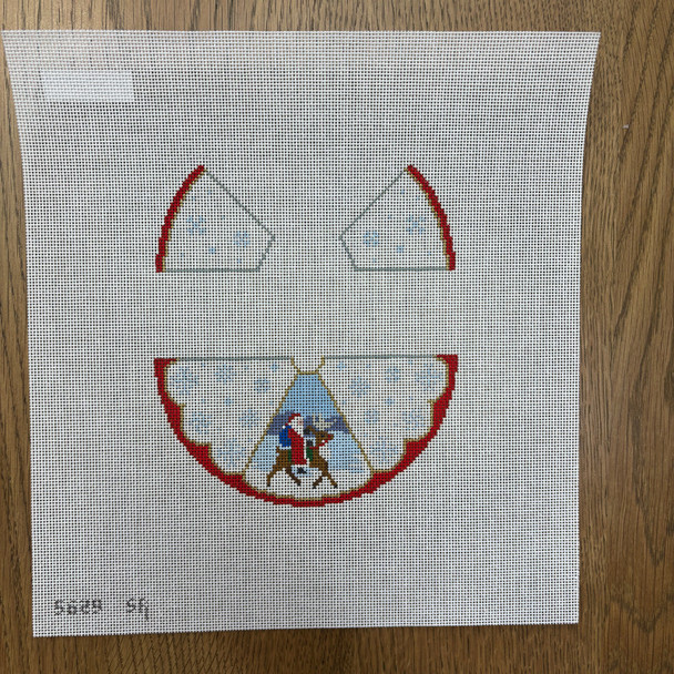 ANGEL 3D SANTA ON REINDEER 5629 Susan Roberts Needlepoint