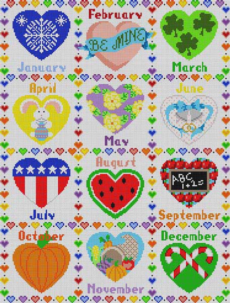 LP-091 Calendar Hearts 13 Mesh Linda Pietz
