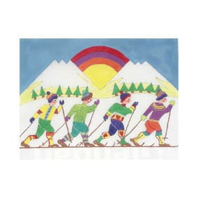 JJM-PL 25 Cross Country Skiing  8.5 x 11 18 Mesh Janis J. Mattox
