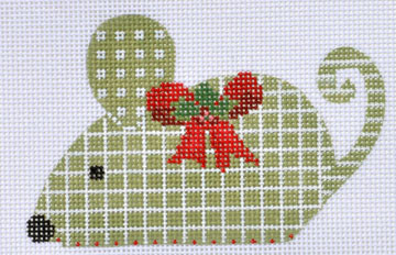 CH-253-13M Green Checkered Mouse 4 ¼ x 3 ¾ 13 Mesh CH Designs