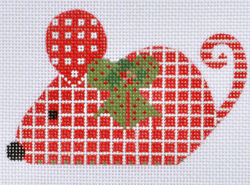 CH-255-13M Red Checkered Mouse 4 ¼ x 3 ¾ 13 Mesh CH Designs