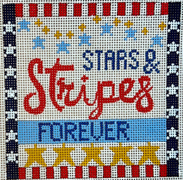 CH-1178 Stars and Stripes Forever Square  4 x 4 18 Mesh CH Designs