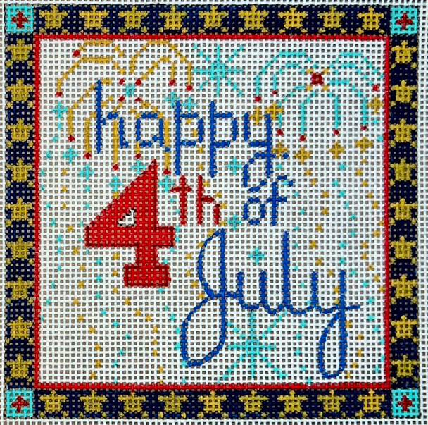 CH-1181 Happy 4th of July Square 4 x 4 18 Mesh CH Designs