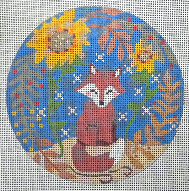 CH-1196 August Fox  4 ½" Round 18 Mesh CH Designs